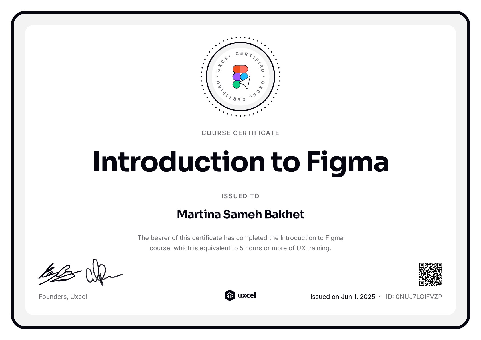 Martina Sameh Bakhet's certificate